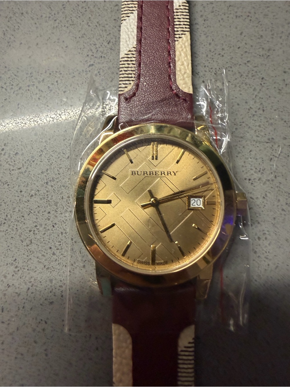 Burberry BU9111 Gold Dial Brown Leather Strap Men's Watch